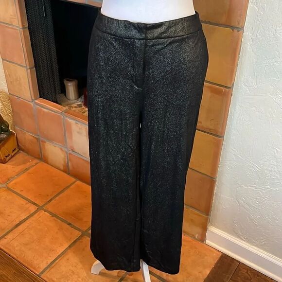 JOIE Black and Gold Shimmer Pants, 8 - Picture 1 of 7